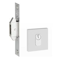 Fechadura trava porta correr pado expansiva branca externa quadrada rq2 c/ cilindro miolo tambor