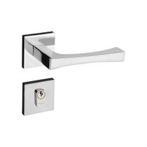 Fechadura Vivaldi Cromada Roseta Quadrada 40mm Pado Externa