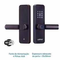 Fechadura Wifi Semiautomática 22X160 - Preto 16/1 - Lotus