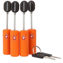 Fechaduras de bagagem TravelMore, pacote com 4, aprovado pela TSA, com chaves laranja