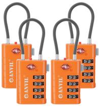 Fechaduras de bagagem TSA Lock ANVIL de 4 dígitos para mala laranja Fechaduras de bagagem TSA Lock ANVIL de 4 dígitos para mala laranja