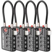 Fechaduras de Bagagem TSA Sure Lock - Pacote com 4 (Preto)