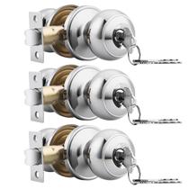 Fechaduras de porta Probrico Keyed Alike Front Entry Maçanetas, pacote com 3 Fechaduras de porta Probrico Keyed Alike Front Entry Maçanetas, pacote com 3