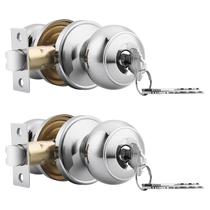 Fechaduras de porta Probrico Keyed Alike, maçanetas de entrada frontal, pacote com 2