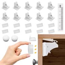 Fechaduras infantis para armários e gavetas: magnéticas, 10 fechaduras, 2 chaves