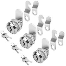 Fechaduras para Armário Cylinnda, Kit com 3 Unidades, Liga de Zinco, Fechadura Cam de 16 mm Fechaduras para Armário Cylinnda, Kit com 3 Unidades, Liga de Zinco, Fechadura Cam de 16 mm