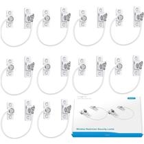 Fechaduras restritoras de janela eSynic, pacote com 10 chaves de 18,5 cm