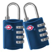 Fechaduras TSA para bagagem, 2 peças, cadeado de aço durável azul Fechaduras TSA para bagagem, 2 peças, cadeado de aço durável azul