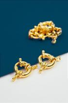 Fecho Boia 13mm em Ouro com Verniz Nano - 01 Unidade
