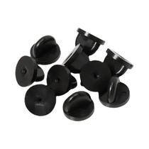 Fecho Borboleta Preto De Borracha Com Trava Para Artesanato De Joias DIY 50 100 500 Peças Suporte Fecho Borboleta Preto De Borracha Com Trava Para Artesanato De Joias DIY 50 100 500 Peças Suporte