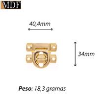 Fecho Cadeado Grande Dourado para Caixa Artesanato