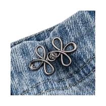 Fecho De Botão De Metal Ajustável Em Forma De Trevo Para Jeans Largos Sem Costura