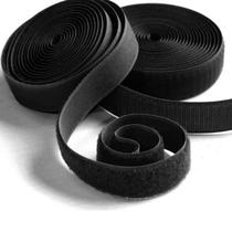 Fecho de Contato Macho e Fêmea 20mm - Preto 25 Metros