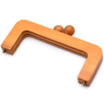 Fecho de Madeira Clara Retrô Círculo - 20 x 11,5cm