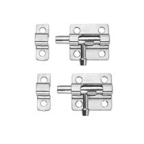 Fecho de porta deslizante de segurança de porta dophee Silver Metal, pacote com 2 Fecho de porta deslizante de segurança de porta dophee Silver Metal, pacote com 2