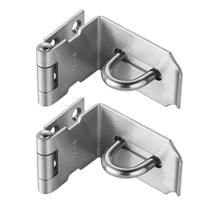 Fecho de porta JQK em aço inoxidável, trava 90, kit com 2 unidades, 10 cm Fecho de porta JQK em aço inoxidável, trava 90, kit com 2 unidades, 10 cm