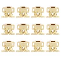 Fecho de Porta para Armário Alise com Dupla Esfera e Rolo, Dourado, Kit com 12 Fecho de Porta para Armário Alise com Dupla Esfera e Rolo, Dourado, Kit com 12