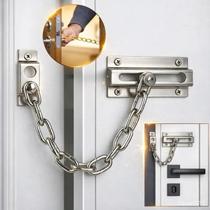Fecho de Porta Pega Ladrão Cromado com Corrente Em Aço Carbono Para Mais Segurança