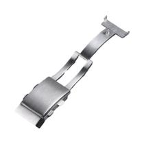Fecho De Relógio Em Aço Inoxidável 316L Prateado Escovado 18mm 20mm 22mm Fecho De Segurança Dobrável