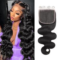 Fecho de renda GYAJEP 5x5 HD Skin-Like Body Wave 40 cm de cabelo humano