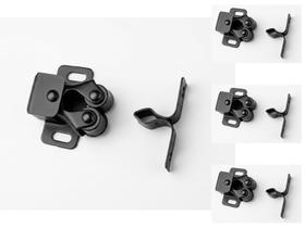 Fecho de rolete QCAA em aço preto fosco 3 cm, pacote com 4 Fecho de rolete QCAA em aço preto fosco 3 cm, pacote com 4