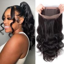 Fecho frontal de renda 360 HD Body Wave 18" 150% de densidade