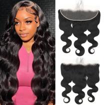 Fecho frontal de renda Lizourey Body Wave 18 cm HD transparente