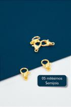 Fecho Lagosta 12mm 5 Milésimos de Ouro - 30 Peças Fecho Lagosta 12mm 5 Milésimos de Ouro - 30 Peças