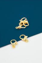 Fecho Lagosta 14mm em Ouro 18K - 10 Peças