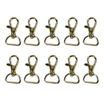 Fecho Lagosta Cor Dourado 4cm X 2,5cm Médio Passar Fita Bolsa Corrente 10 Unidades