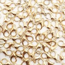Fecho Lagosta Metal Dourado 10mm 50pçs 25g Pulseira Colar Bijuteria