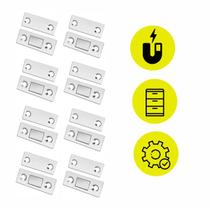 Fecho Magnetico Ima Inox 8 Peças Porta Armario Gaveta Janela
