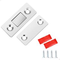 Fecho Magnético Imã Ultra Forte Armários Prata Chapa Curta Fecho Magnético Imã Ultra Forte Armários Prata Chapa Curta