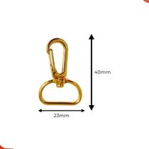 Fecho Mosquetão Base Reta 40X23mm Em Zamac Com 50 Peças