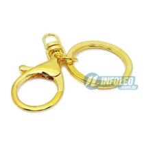 Fecho Mosquetão C/ Argola Dourado 30mm Chaveiro - Unidade