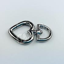 Fecho Mosquetão Coração 28x47mm Prata Niquel Chaveiro - Unidade