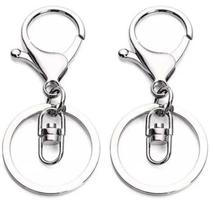 Fecho Mosquetão Lagosta com Girador Argola Chaveiro Níquel 30x68mm 10pçs 90g