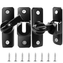 Fecho para Porta de Celeiro Quadafy com Abertura 90/180 Preto 2 Peças Fecho para Porta de Celeiro Quadafy com Abertura 90/180 Preto 2 Peças