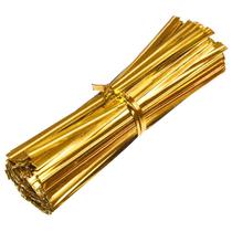 Fecho prático metalizado dourado 11 cm 100 unidades