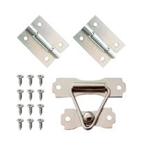 Fecho Simples com Dobradiça e Parafuso para Caixa Niquel Prata Kit 10 Peças