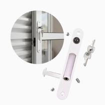 Fecho Trinco Concha Manual FEC-012APF 162mm Com 2 Chaves Janela Porta Aluminio Branco Alumifix Fecho Trinco Concha Manual FEC-012APF 162mm Com 2 Chaves Janela Porta Aluminio Branco Alumifix