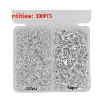 Fechos De Lagosta Prateados E Anéis Abertos 150pcs Kit De Conectores Para Confecção De Joias Para Fechos De Lagosta Prateados E Anéis Abertos 150pcs Kit De Conectores Para Confecção De Joias Para