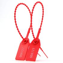 Fechos de plástico Tamper Seals EASY 100 numerados com zíper de 250 mm (vermelhos)