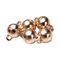 Fechos Magnéticos Redondos (8mm e 10mm) com Cristal - 5 Pares para DIY de Pulseiras e Colares