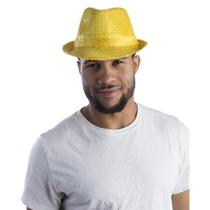 Fedora Hat Dress Up America Sequin para adultos, amarelo Fedora Hat Dress Up America Sequin para adultos, amarelo