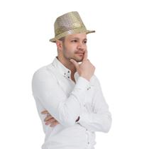 Fedora Hat Dress Up America Sequin para adultos com luzes LED