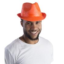Fedora Hat Dress Up America Sequin para adultos laranja Fedora Hat Dress Up America Sequin para adultos laranja
