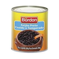 FEIJAO PRETO COzido e temperado PRONTO BORDON Lata 300G FEIJAO PRETO COzido e temperado PRONTO BORDON Lata 300G
