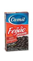 Feijão preto pronto sem tempero camil 490g Feijão preto pronto sem tempero camil 490g
