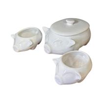 Feijoada 3 Porcos Feitos de Cerâmica Para Arroz Vinagrete Farofa